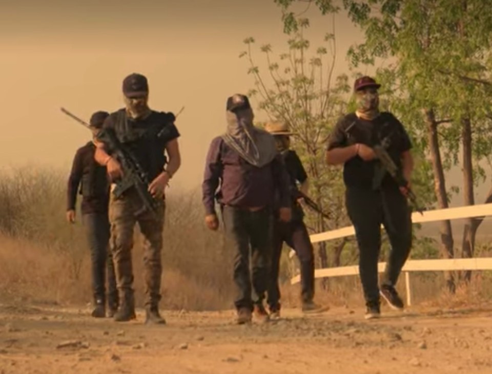 Suspected members of the cartel covered their faces on camera