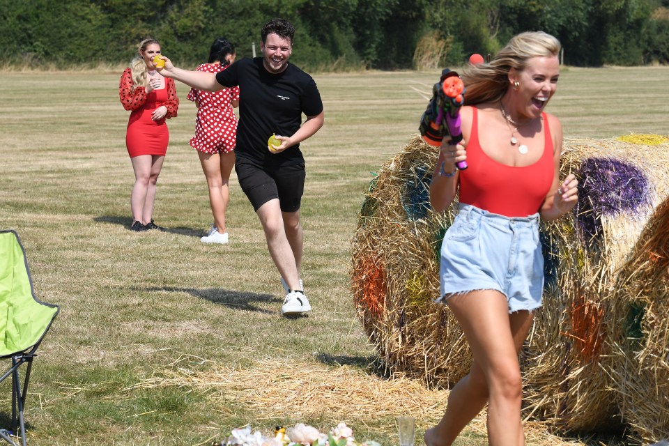 The Only Way is Essex cast had a blast keeping cool in the summer heatwave by having a massive water fight