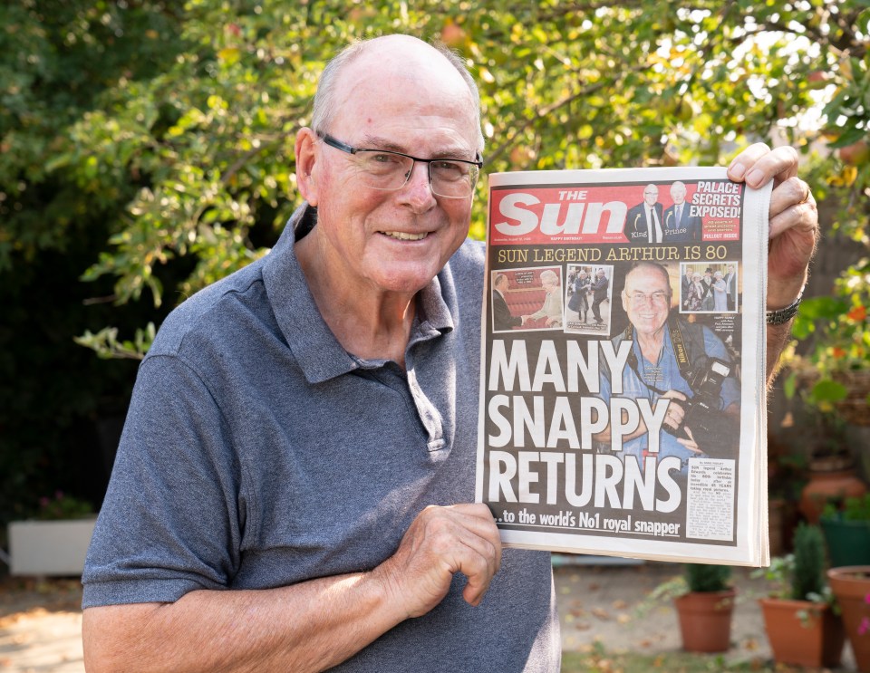 As he opened his special Sun, Arthur said: ‘What an honour to be given my own special edition of the paper I love’