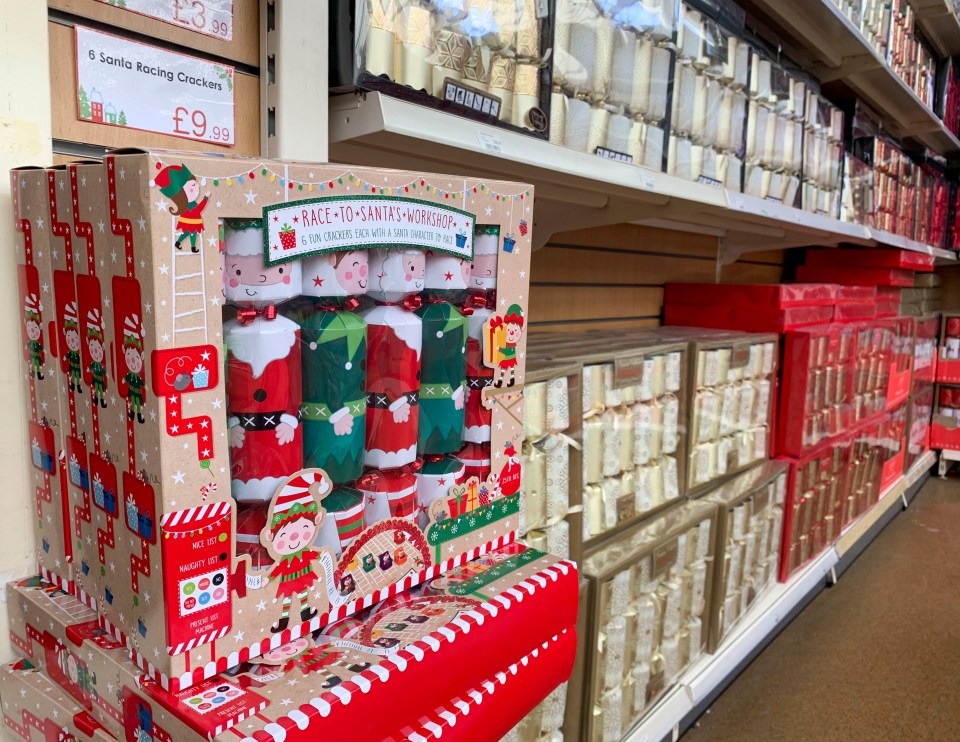 Christmas crackers at a garden centre