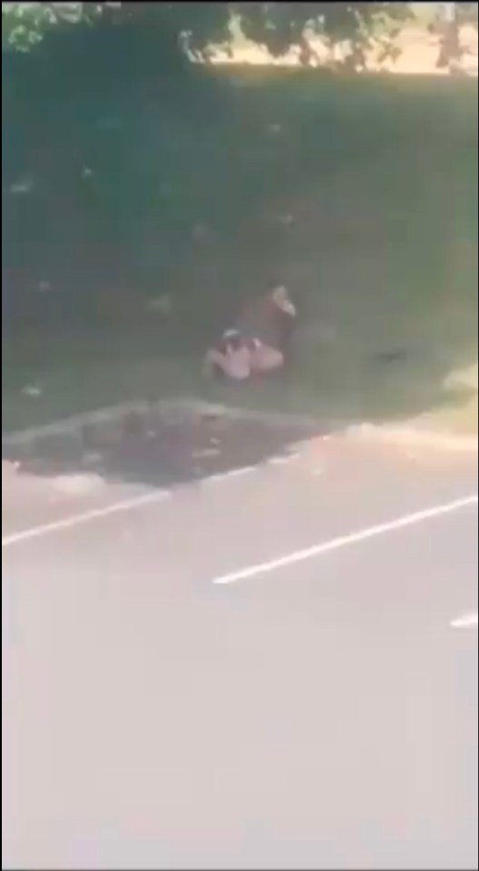 Cops fired at a man lying on a patch of grass