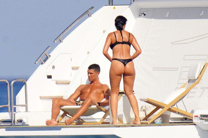 Cristiano Ronaldo is enjoying a break after Juventus crashed out of the Champions League