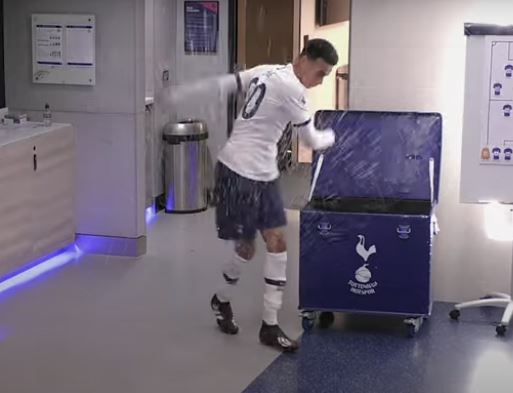 Tottenham star Dele Alli can be seen raging in the dressing room during the trailer