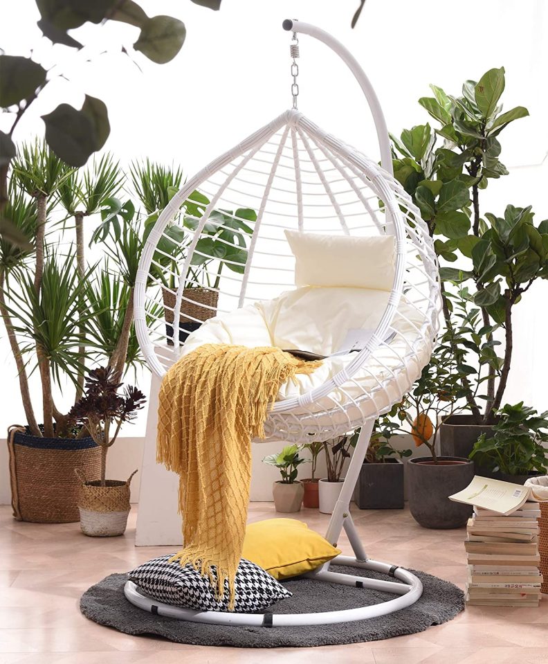 Hanging egg chairs are super popular with celebrities and influencers