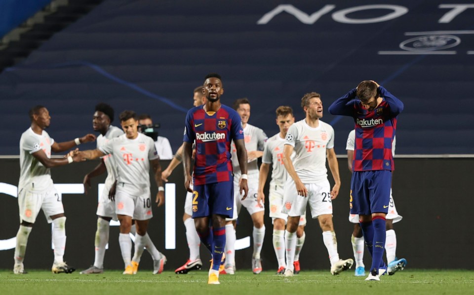 Barcelona legend Gerard Pique (right) gave an emotional interview after the game and revealed he could move aside as the club rebuild