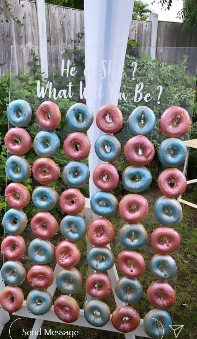 There was also a red and pink donut wall