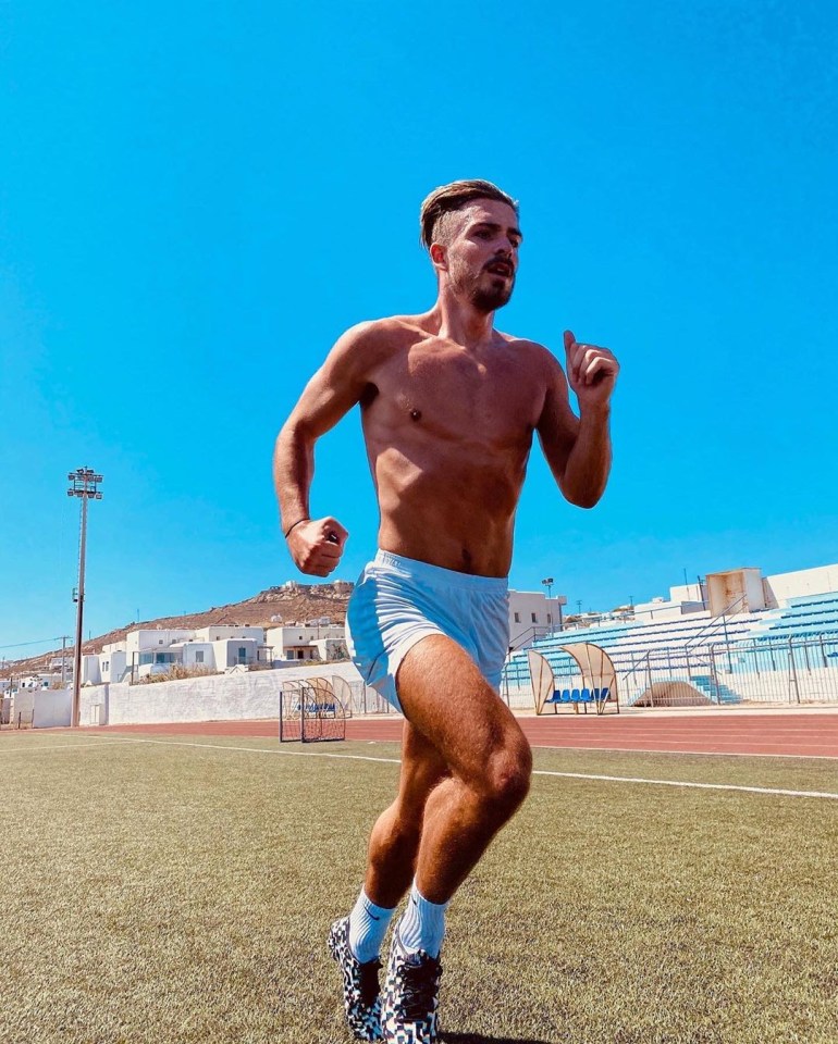 Jack Grealish was put through his paces in the gruelling heat