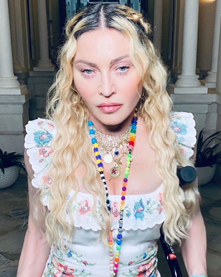 Madonna marked the eve of her 62nd birthday - by posting a picture of her 'resting birthday b*tch face'