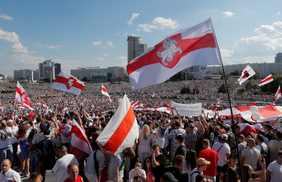 Hundreds of thousands of people have hit the streets in Belarus