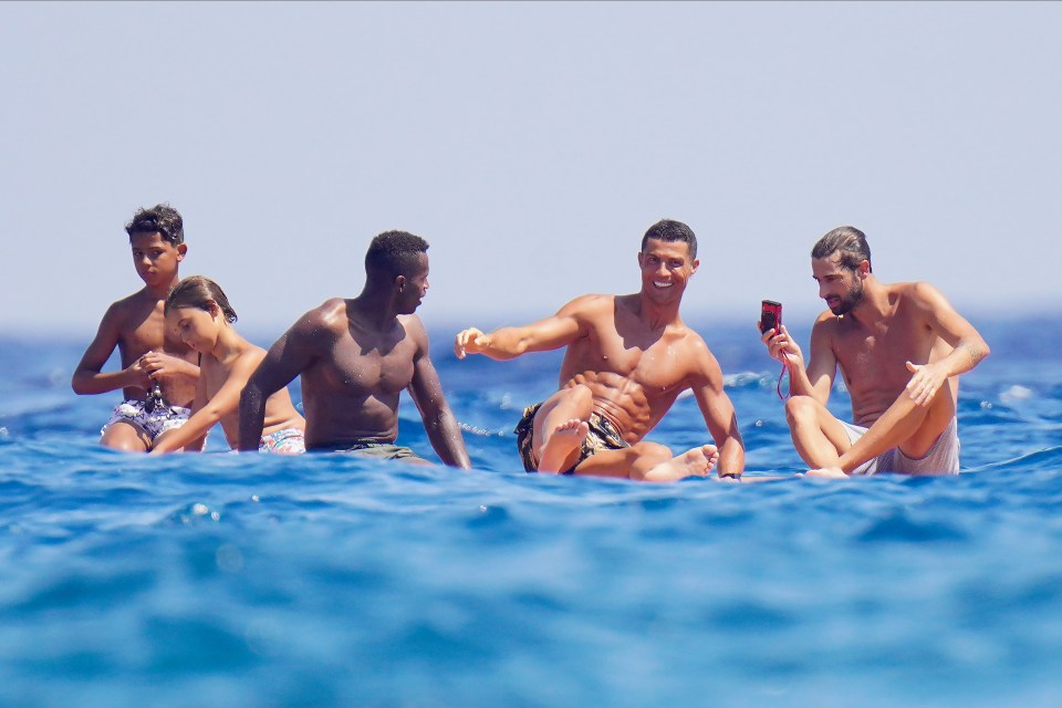 Ronaldo appeared to be having the time of his life on the ocean