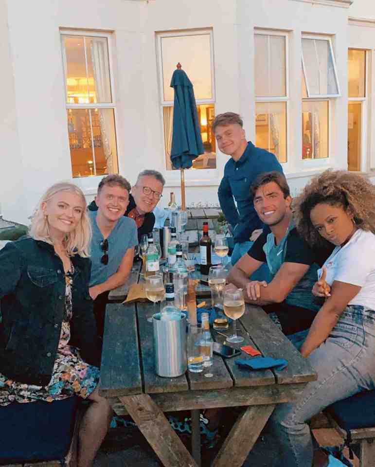 Lucy (far left) is filming the new ITV series with YouTuber Joe Weller (third from right)