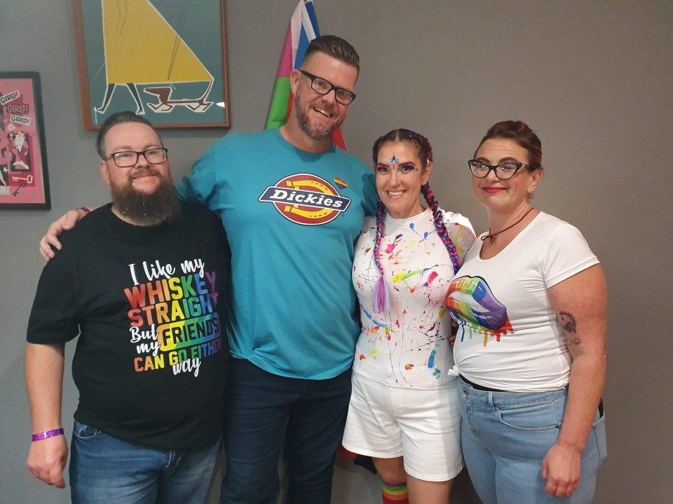 Emma (second from right) and Robert (left) started dating married couple Kelly (right) and Simon (second from left) in 2017