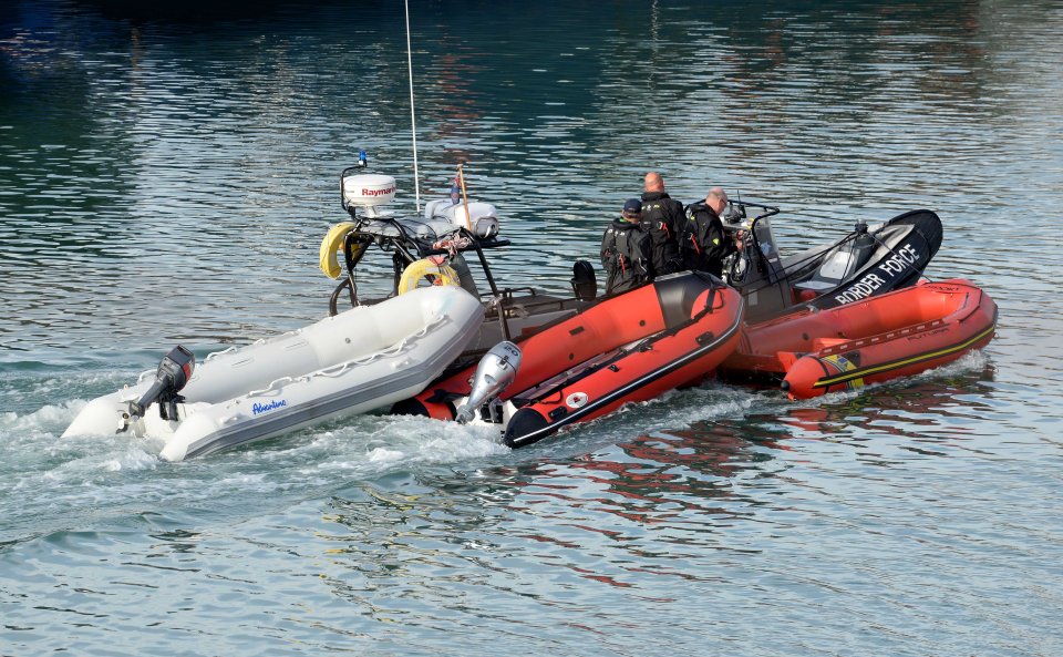 Border Force tows recovered boats