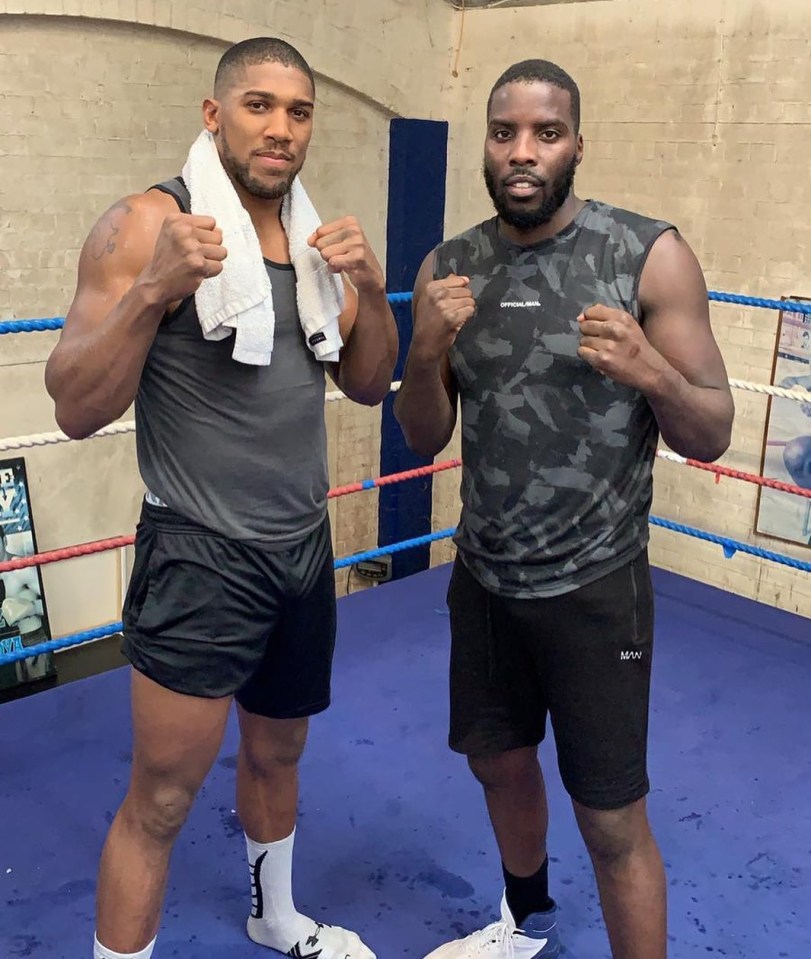 Anthony Joshua decided to do some rounds with his mate Lawrence Okolie