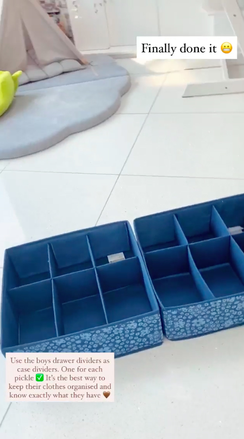 The mum-of-three used drawer dividers to organise the family's clothes in one suitcase