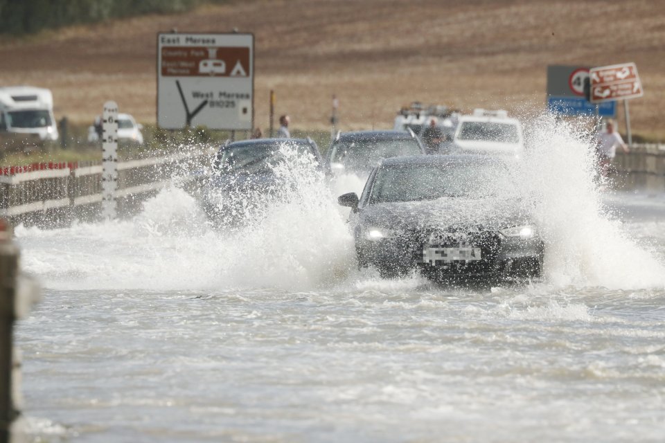 High Spring tides at the Strood, Mersea Island, Essex