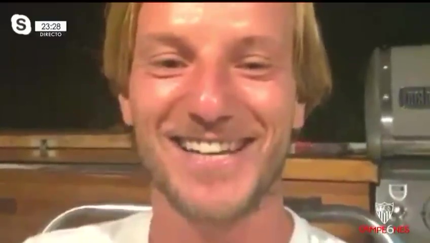 Ivan Rakitic appeared on live TV to hail Sevilla's latest Europa League win