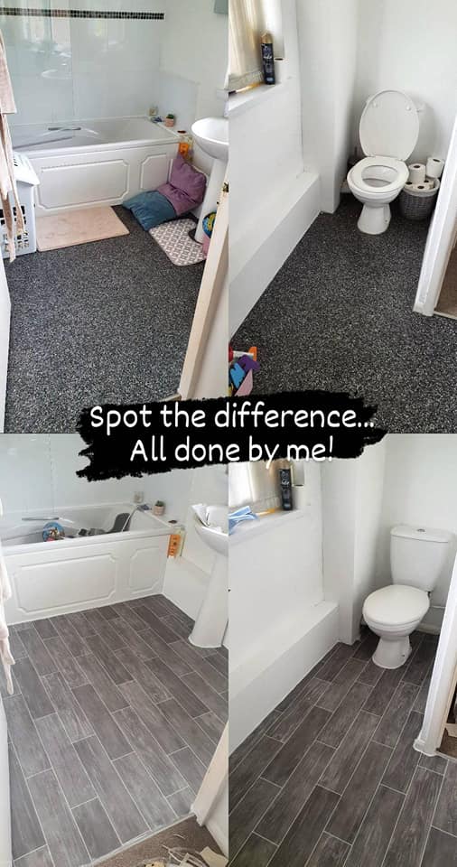 While another used a roll of £40 vinyl flooring which couldn't be easier to do