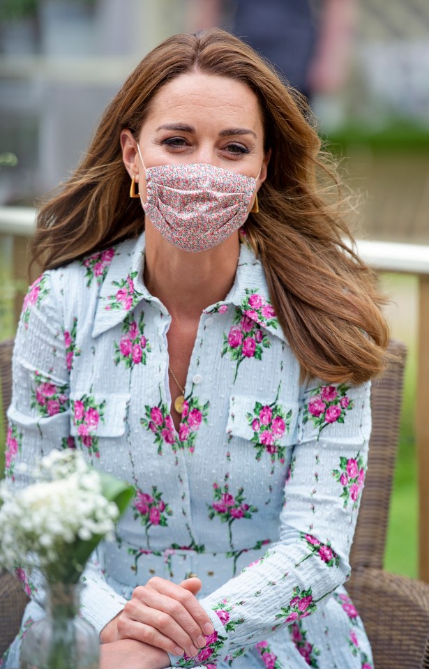 The Duchess of Cambridge was stylish while keeping safe as she wore this floral face mask