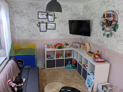 A crafty mum converted her kitchen diner into a fun play room for her kids