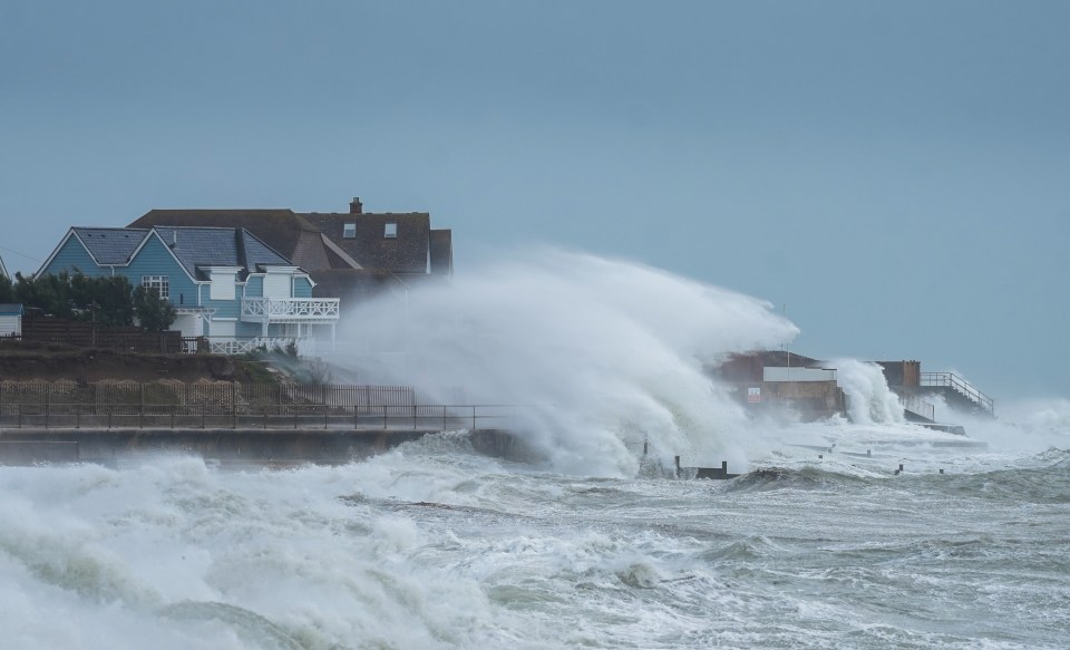 Coastal areas like Selsey in West Sussex were among those to take a battering at the height of the storm