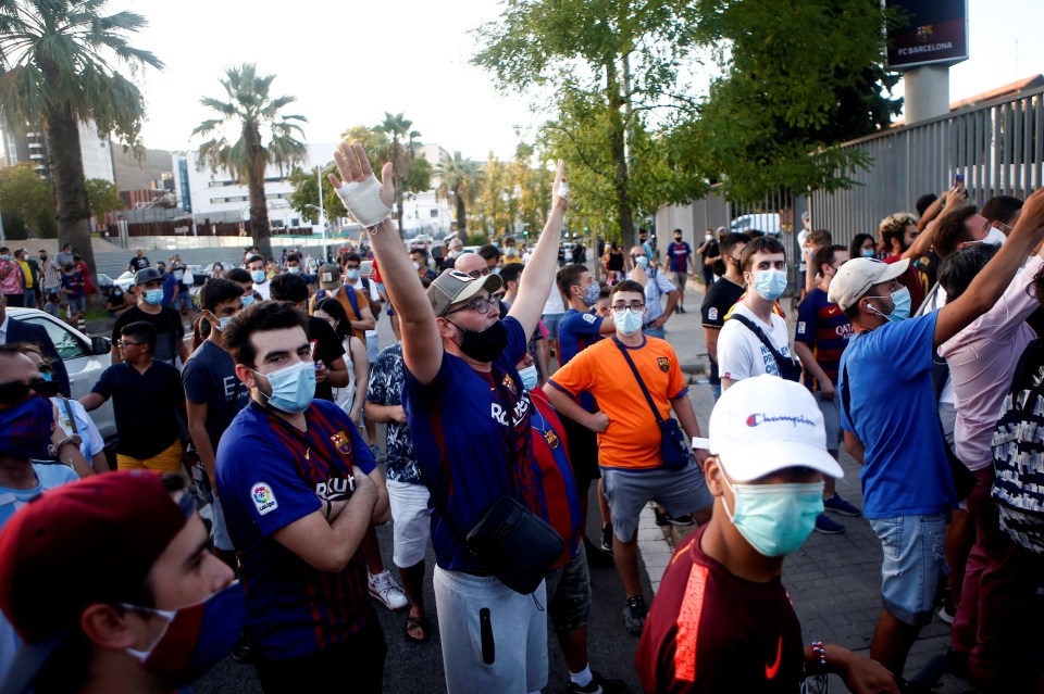 Fans have protested outside the Nou Camp calling for Bartomeu to resign