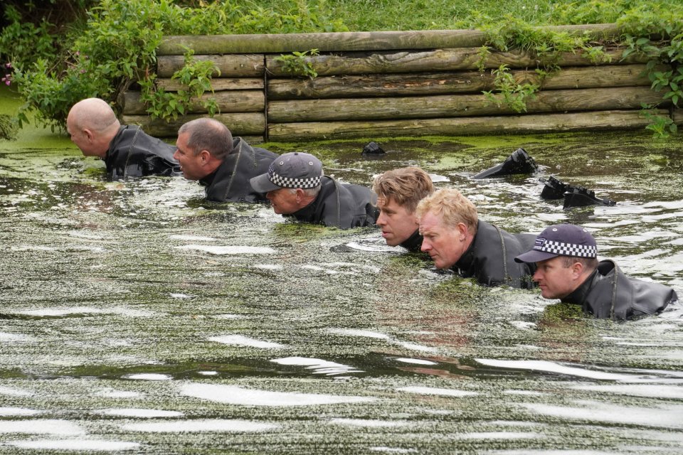 Cops search the River Stour in Sudbury, Suffolk