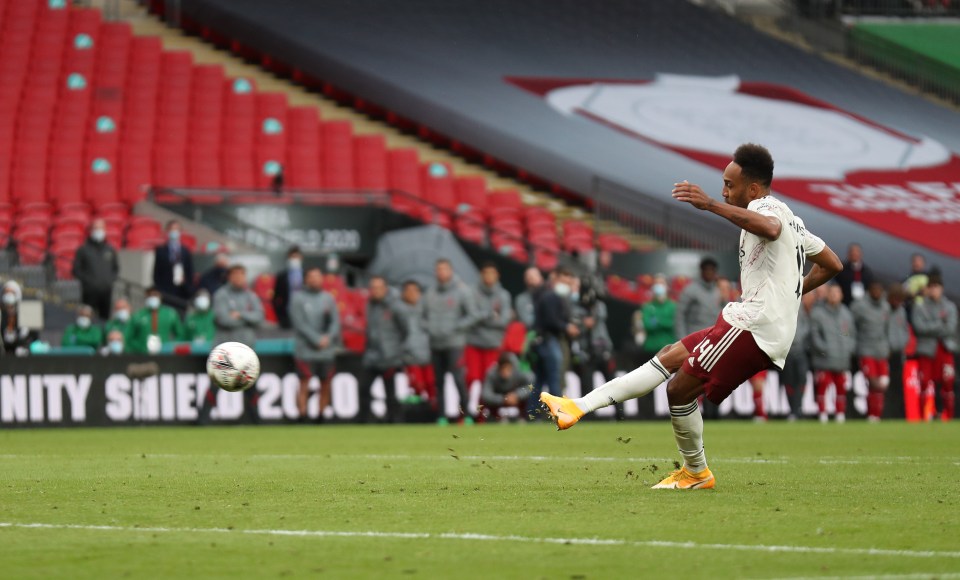 Aubameyang kept his cool from the spot to win the trophy for Arsenal