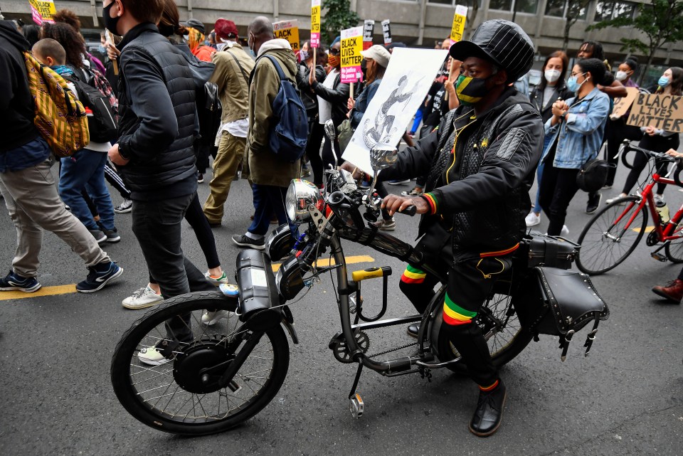 Protesters are calling for an end to racism in the UK