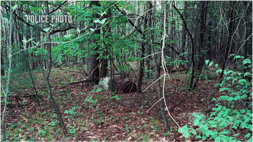 The metal barrels where human remains were found 