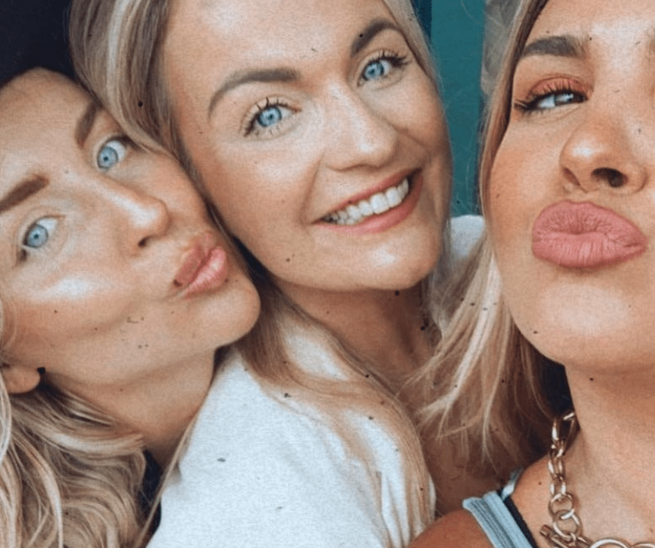 Lydia Bright with her sisters Georgia, 30, and Romana, 17