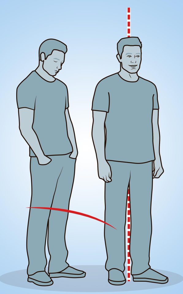 Good posture is key - imagine a silver thread pulling you up