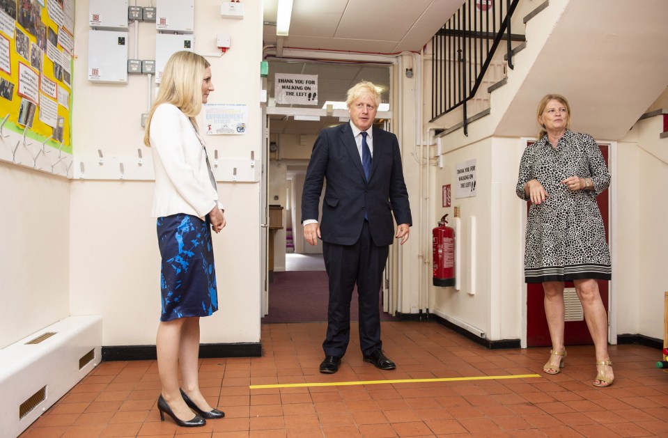 The PM talks to staff about how the schools is become safe for reopening next month