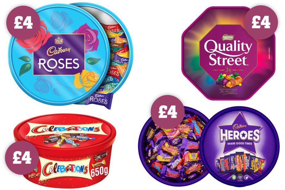 The Christmas chocs are already in stock at Tesco and cost £4 each 