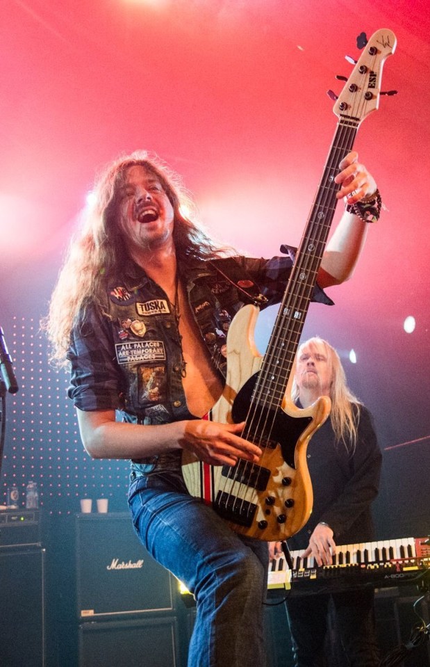 Bassist Lauri Porra plays with Stratovarius, who reference Hitler