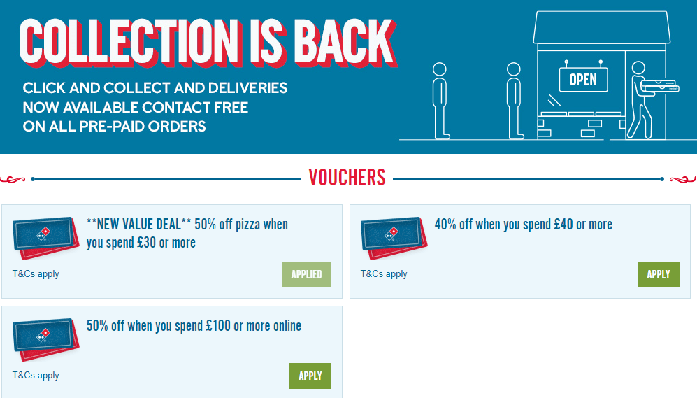 Domino's fans will find the discount under the 'voucher' section of its website - make sure you apply it