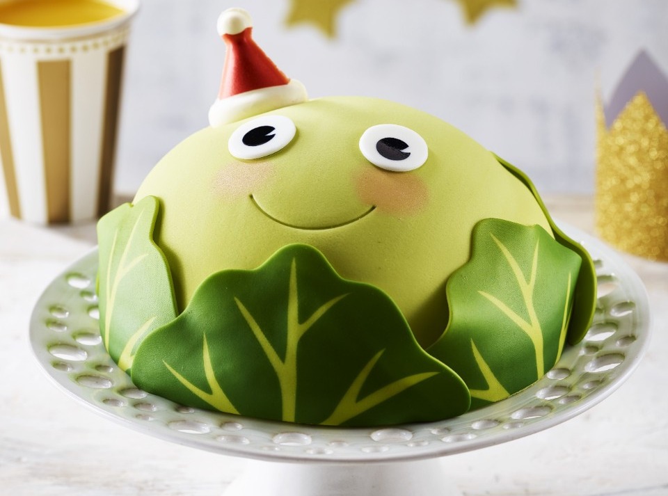 Asda's Bruce the brussel sprout is actually made of chocolate cake