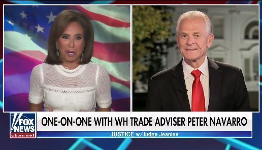 Navarro spoke with Judge Jeanine on Saturday evening