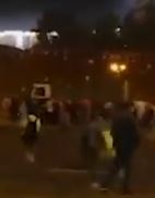 The truck drives into a crowd of protesters and is surrounded in Minsk