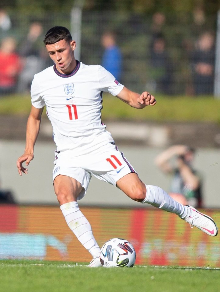 Phil Foden started his first game for the England senior team