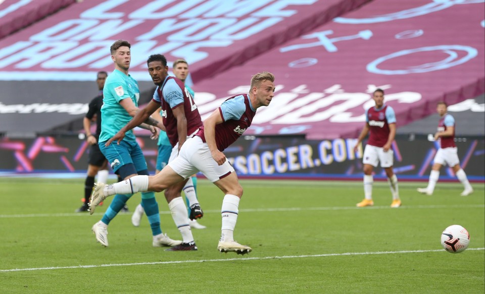 Bowen bagged his second in three minutes to level the game before half-time