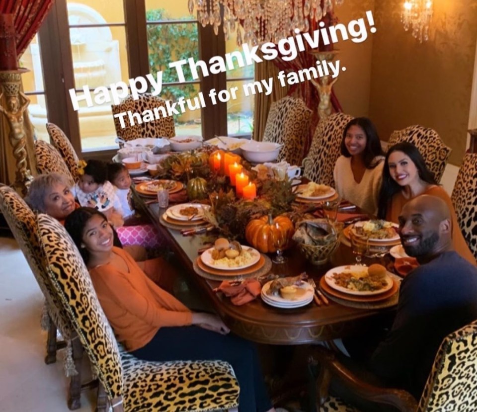 Her mum Sofia appeared in a Thanksgiving photo with the Bryant family last November