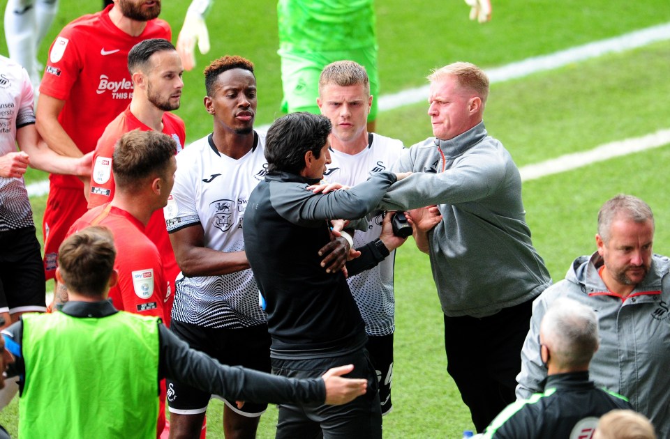 The incident sparked a fracas between sets of players and coaches