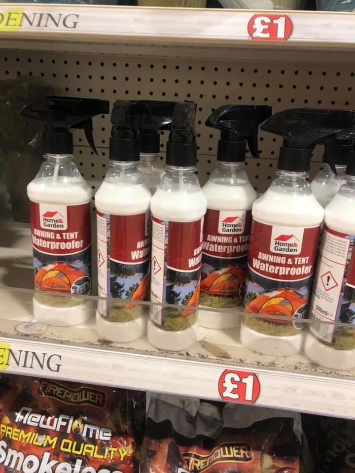 Poundland's £1 waterproof spray has been praised by shoppers for use on clothes as well as tents