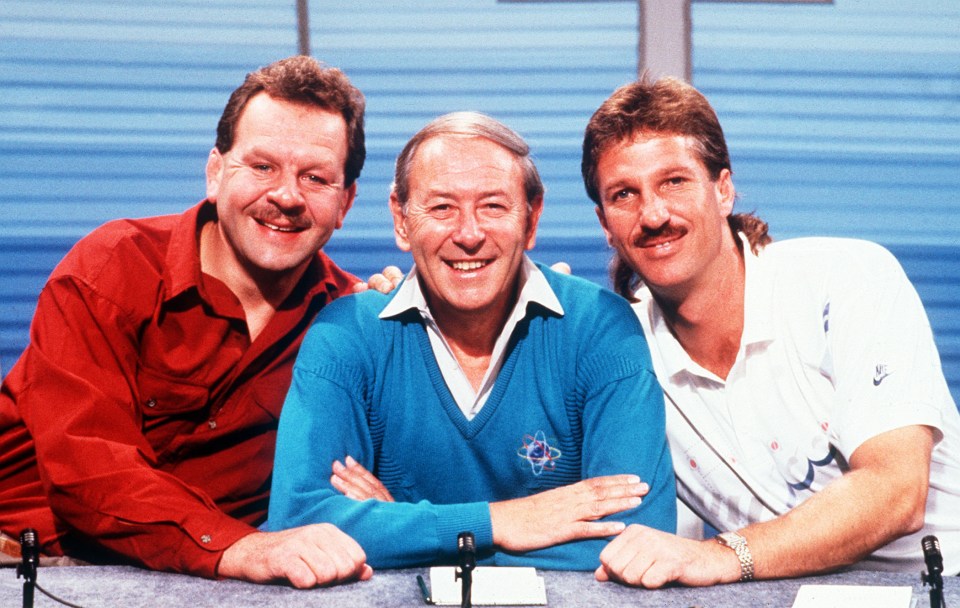 David Coleman hosted the show for 18 years up until 1997, often joined by rugby ace Bill Beaumont (left) and cricket legend Ian Botham (right)