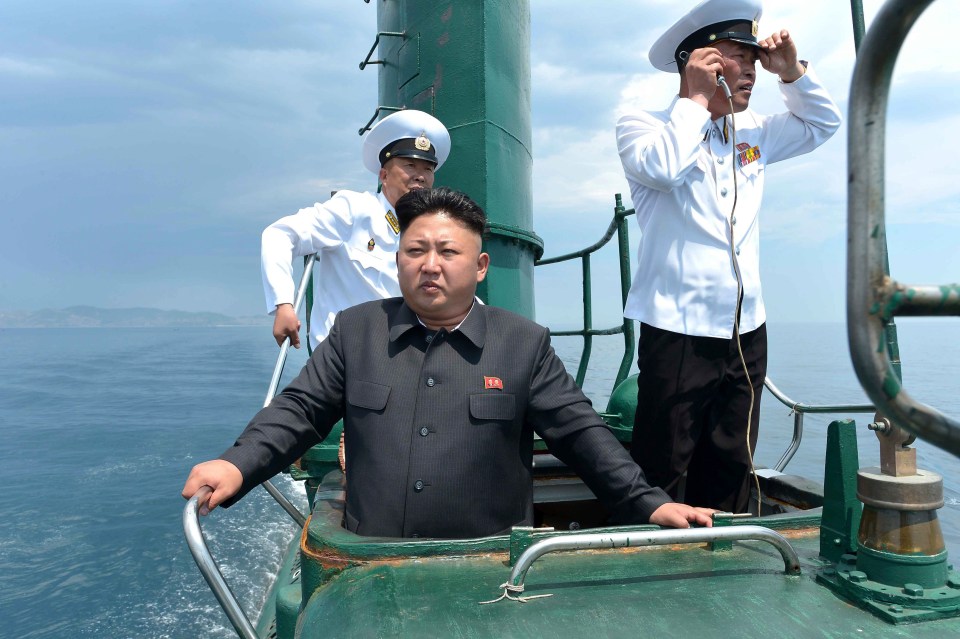 Kim Jong-un rides in a North Korean submarine