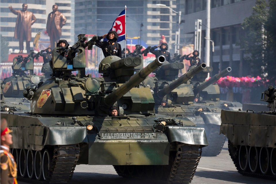 The parades usually take place in Kim Il-sung Square