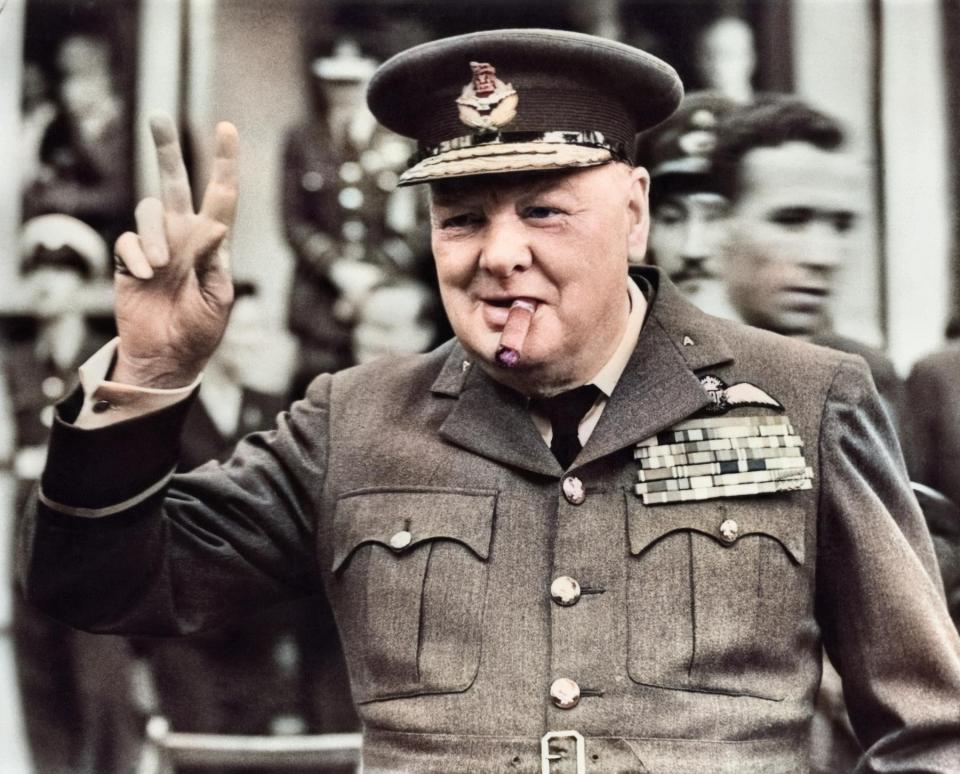 Winston Churchill, pictured in Croydon in 1948, wanted to bomb Russia in a bid to end the Cold War