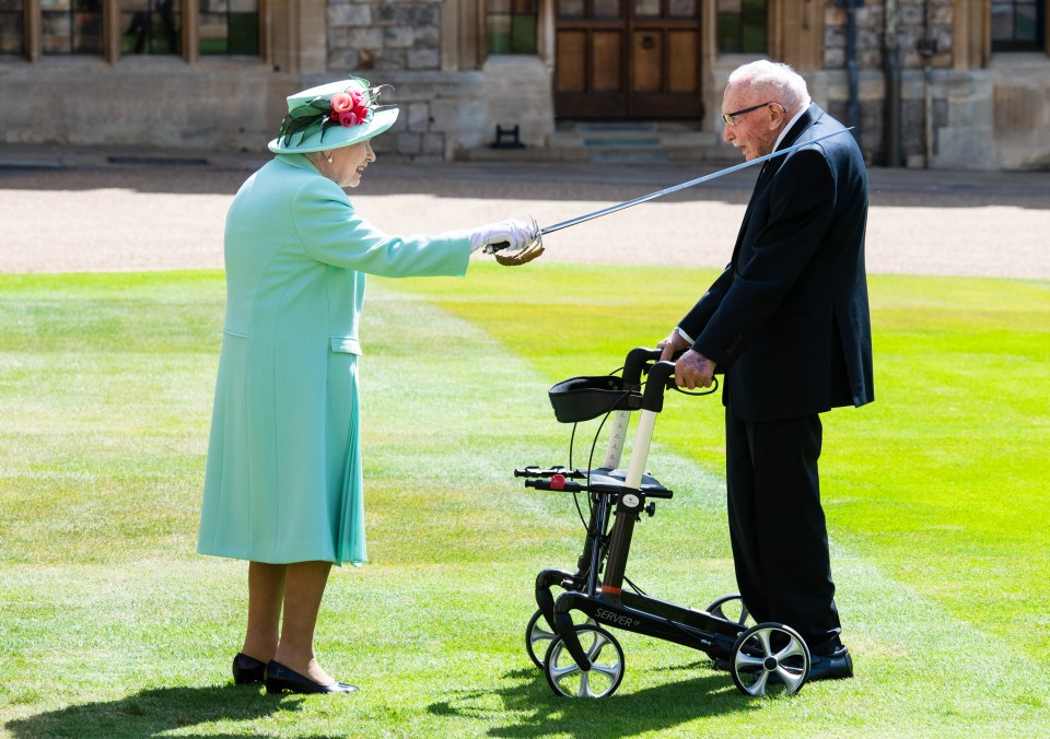 The war hero was knighted by the Queen earlier this year