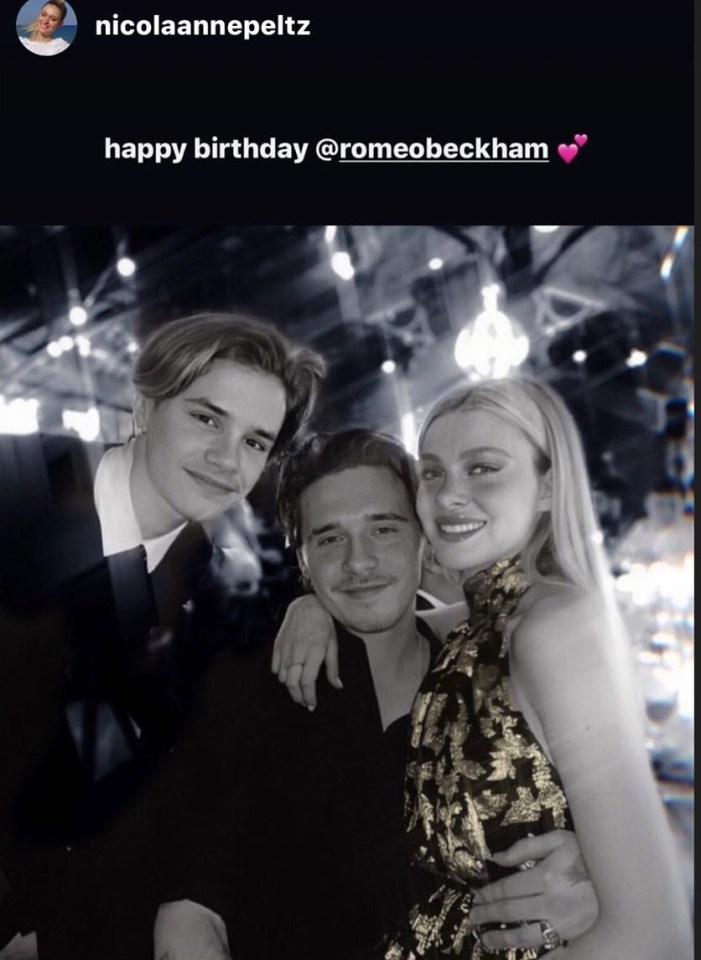 Brother Brooklyn also sent Romeo birthday wishes